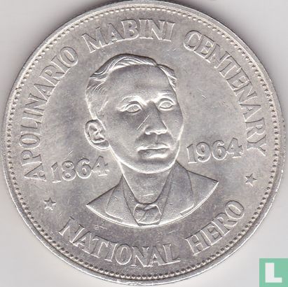 Philippines 1 peso 1964 "100th Anniversary Birth of Apolinario Mabini" - Image 1