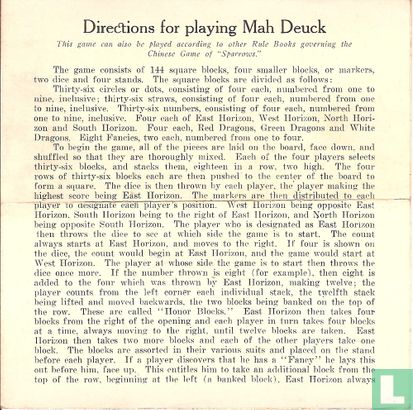 Directions for playing Mah Deuck - Afbeelding 1