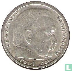 Duitse Rijk 5 reichsmark 1937 (A) - Afbeelding 2