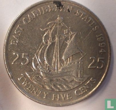 États des Caraïbes orientales 25 cents 1994 - Image 1