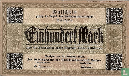 Bautzen, District Association of Amthauptmannschaft 100 mark 15.10.1922 - Image 1