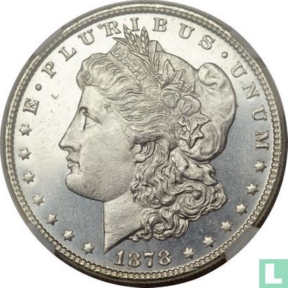 États-Unis 1 dollar 1878 (argent - sans lettre - type 2) - Image 1