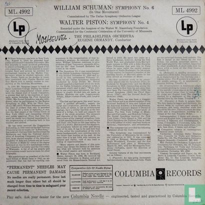 William Schuman: Symphony no.6 / Walter Piston: Symphony no.4 - Afbeelding 2