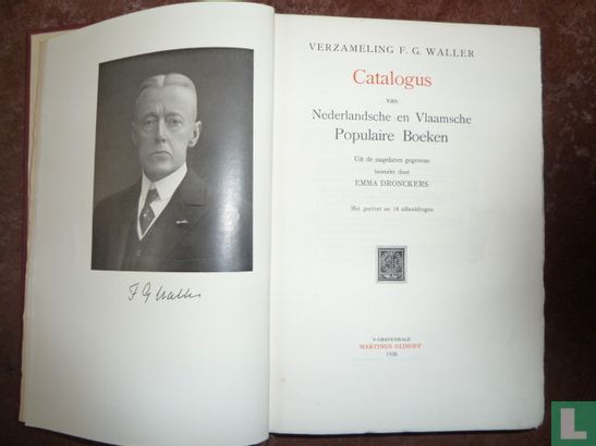 Verzameling F.G. Waller. Catalogus van Nederlandsche en Vlaamsche populaire boeken. - Afbeelding 3