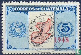 Landkaart met opdruk 1948