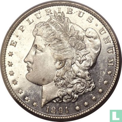 United States 1 dollar 1891 (CC - type 2) - Image 1