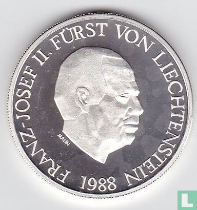 Liechtenstein 10 Franken 1988 (PP) "50th anniversary Reign of Prince Franz-Joseph II" - Bild 1