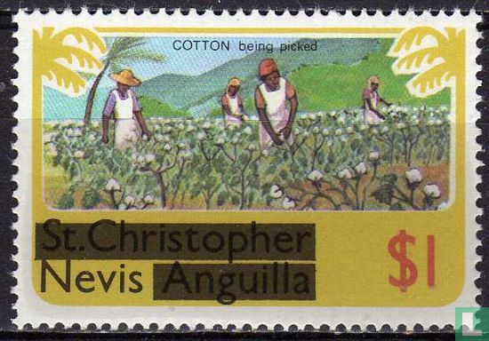 Zegels van St. Kitts-Nevis met opdruk