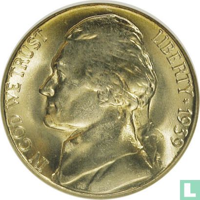 Vereinigte Staaten 5 Cent 1939 (S - Rückseite von 1938) - Bild 1