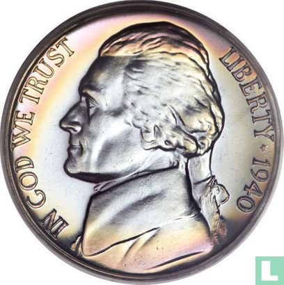 Verenigde Staten 5 cents 1940 (zonder letter - keerzijde van 1938) - Afbeelding 1