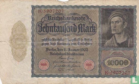 Duitsland 10.000 Mark 1922 (P.71 - Ros.68b) - Afbeelding 1