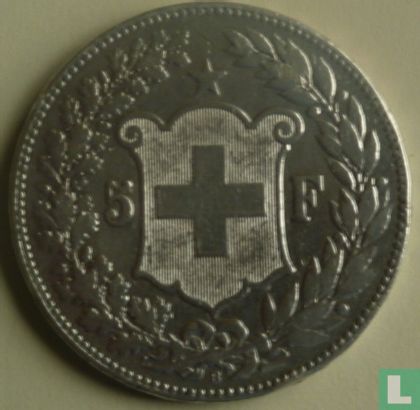 Switzerland 5 francs 1890 - Image 2