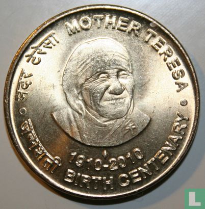 Indien 5 Rupien 2010 (Mumbai) "100th Anniversary of Mother Teresa" - Bild 1