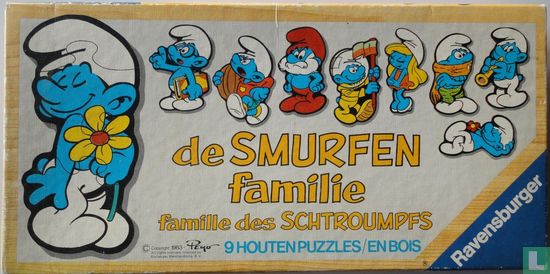 De Smurfen familie - 9 houten puzzels - Image 1
