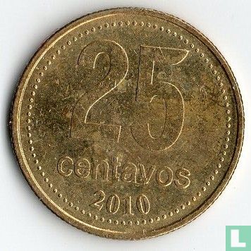 Argentine 25 centavos 2010 (type 2) - Image 1