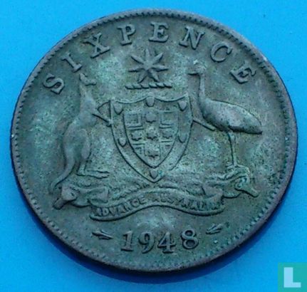 Australië 6 pence 1948 - Afbeelding 1
