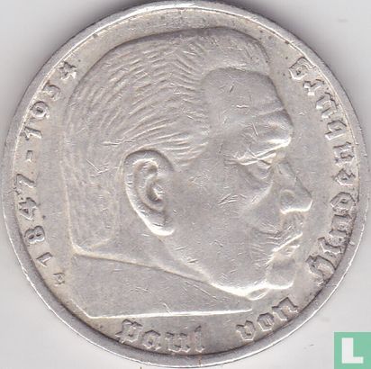 Duitse Rijk 5 reichsmark 1935 (E) - Afbeelding 2
