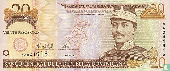 République Dominicaine 20 Pesos Oro 2000 - Image 1