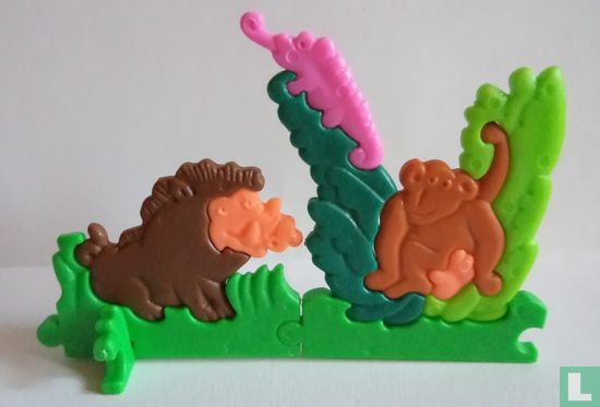Affe und Warzenschwein Puzzle - Afbeelding 1