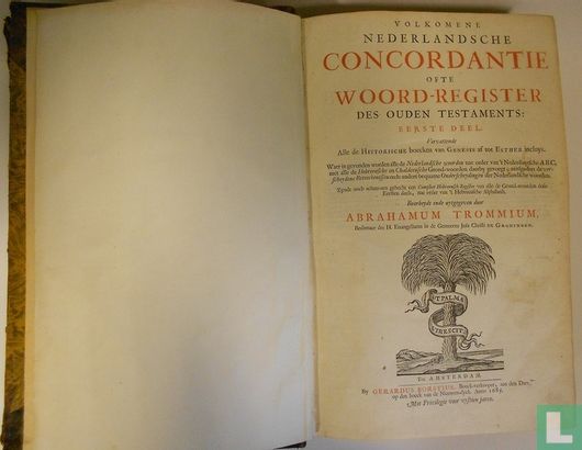 Volkomene Nederlandsche Concordantie ofte Woord-Register Des Ouden Testaments, deel I - Image 3