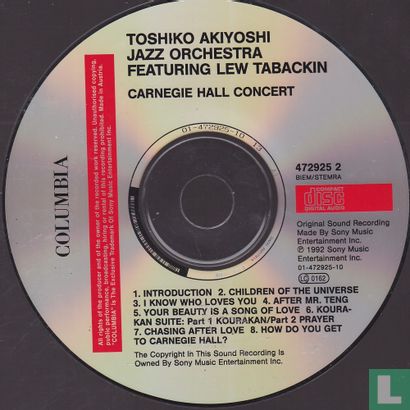 Carnegie Hall Concert Toshiko Akiyoshi/Lew Tabackin - Bild 3