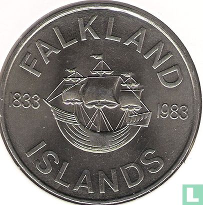 Falkland Islands 50 pence 1983 "150th anniversary of British rule" - Image 1