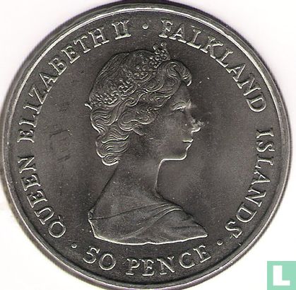 Falklandeilanden 50 pence 1983 "150th anniversary of British rule" - Afbeelding 2