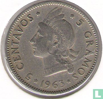Dominicaanse Republiek 5 centavos 1963 "100th anniversary Restoration of the Republic" - Afbeelding 1