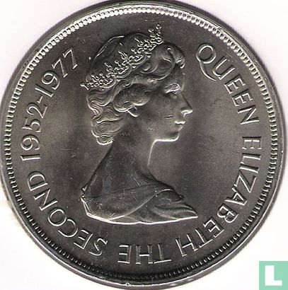 Falklandeilanden 50 pence 1977 "25th anniversary Accession of Queen Elizabeth II" - Afbeelding 1