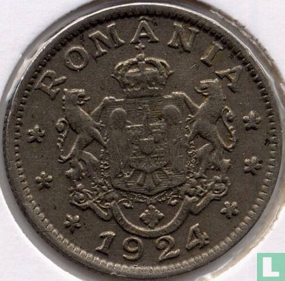 Romania 1 leu 1924 (thunderbolt) - Image 1