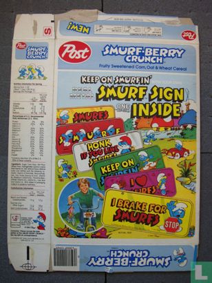 Smurf Berry Crunch Cereal Box Sign  - Image 2