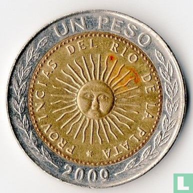 Argentinië 1 peso 2009 (zonder D) - Afbeelding 1
