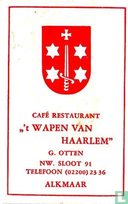 Café Restaurant " 't Wapen van Haarlem"  - Image 1
