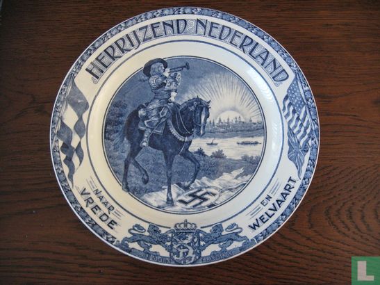 Bord "Herrijzend Nederland naar vrede en welvaart" - Image 1
