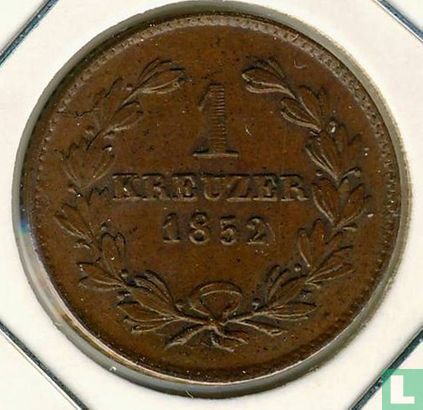 Baden 1 kreuzer 1852 - Afbeelding 1