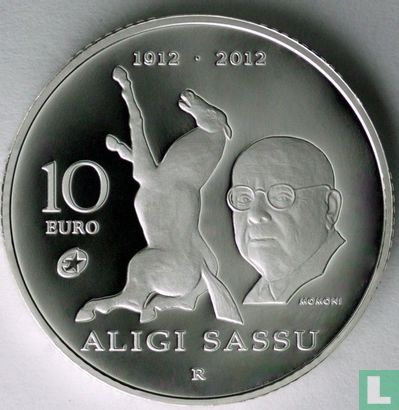 San Marino 10 euro 2012 (PROOF) "100th anniversary of the birth of Aligi Sassu" - Afbeelding 1