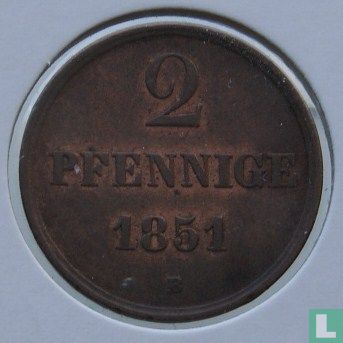 Hannover 2 pfennige 1851 - Afbeelding 1