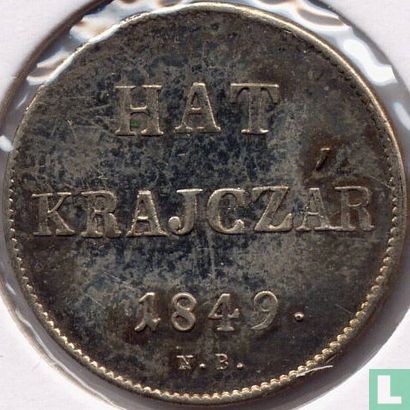 Hongarije 6 krajczar 1849 - Afbeelding 1