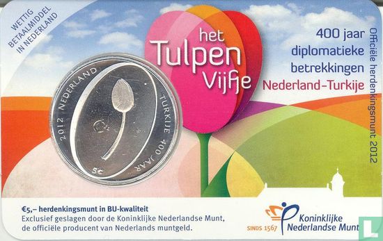 Netherlands 5 euro 2012 (coincard - BU) "400 years of diplomatic relations between Turkey and Netherlands" - Image 1