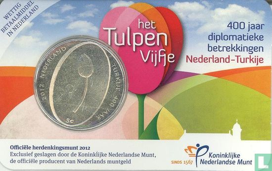 Niederlande 5 Euro 2012 (Coincard) "400 years of diplomatic relations between Turkey and Netherlands" - Bild 1