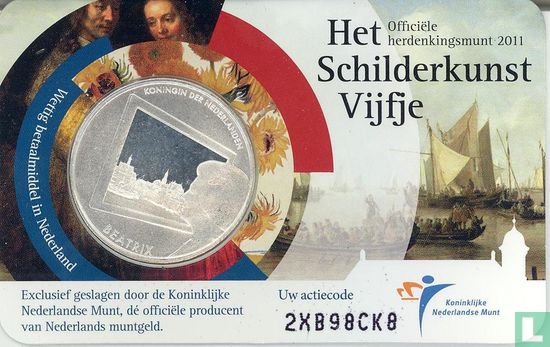 Nederland 5 euro 2011 (coincard) "Dutch painting" - Afbeelding 1