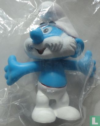 Papa Smurf with white clothes and moveble arms