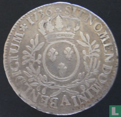 Frankrijk 1 écu 1736 (A) - Afbeelding 1