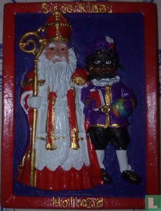 Sint Nicolaas & zwarte Piet magneet (rode lijst)