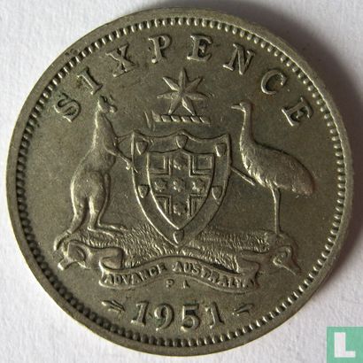 Australien 6 Pence 1951 London) - Bild 1