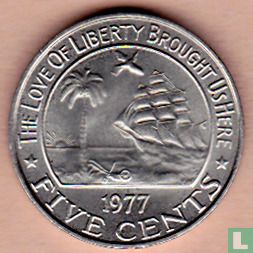 Liberia 5 Cent 1977 - Bild 1
