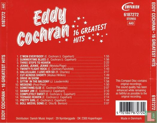 Eddy Cochran 16 Greatest Hits - Image 2