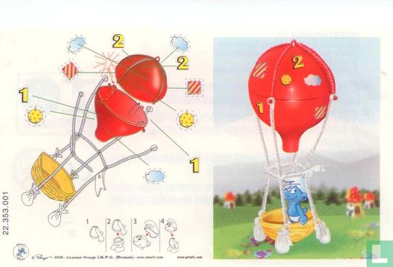 Smurf in luchtballon - Afbeelding 2
