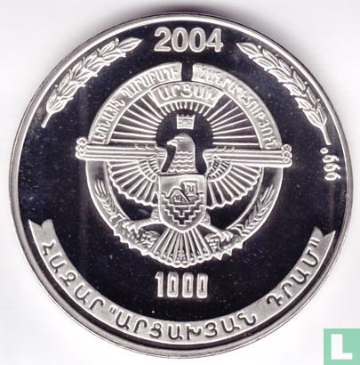 Nagorno-Karabach 1000 drams 2004 (PROOF) "1700 Years of Christianity" - Afbeelding 1