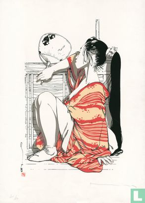 Geisha à l'éventail - Afbeelding 1